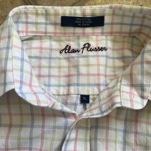 Alan Flusser Multicolor Button Shirt Long Sleeve Easter Colorful Size XL